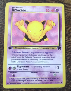 Drowzee 54/82 1st Edition Team Rocket Non Holo Pokemon Card NM - Image 1