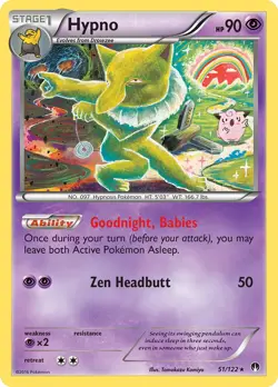 Hypno 51/122 BREAKpoint Pokemon Card LP - Image 1
