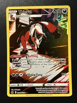 Thievul GG17/GG70 Crown Zenith Galarian Gallery NM Ultra Rare Pokemon Card - Image 1