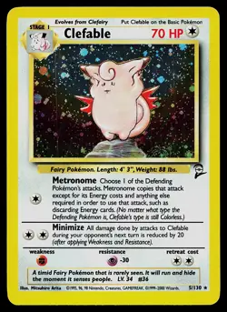 Pokemon Card - Clefable Base Set 2 5/130 Holo Rare - Image 1