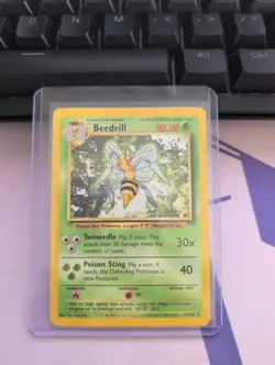 Pokemon TCG Beedrill Card 17/102 Base Set Rare, Unlimited, LP Condition - Image 1