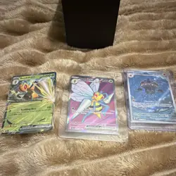 Nintendo Pokemon TCG Paldean Fates 3 Card Lot Beedrill ex/V Claydol Holo - Image 1