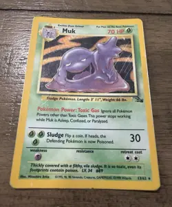 Vintage Pokemon WOTC Card Lot (1999–2000) Fossil/Base/Jungle Arbok Nidoking Muk - Image 3