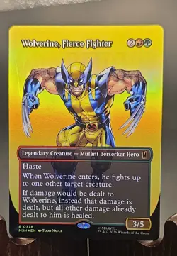 Wolverine, Fierce Fighter (Borderless) Marvel Super Heroes MTG Foil Near Mint - Image 1