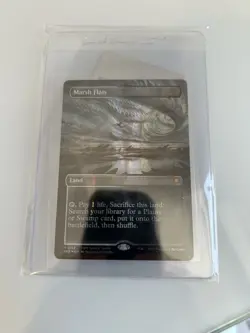 MTG Magic the Gathering Special Guest NM Borderless Dragonscale Foil Marsh Flats - Image 1