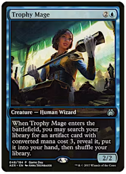 Magic the Gathering Trophy Mage Game Day Full Art Aether Revolt Promo MtG - Image 1