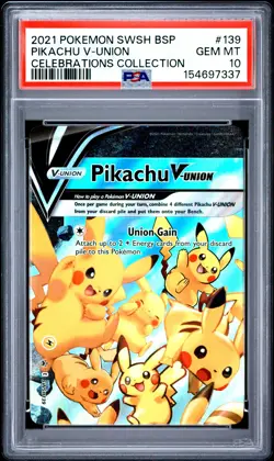 2021 POKEMON SWSH BLACK STAR PROMO #139 PIKACHU V-UNION PSA 10 - Image 1