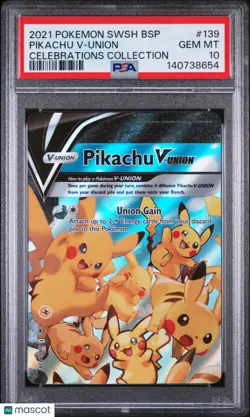 2021 Pokemon Swsh Black Star Promo Pikachu V-Union Celebrations PSA 10 #139 - Image 1