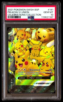 PSA 10 Pikachu V Union 141 Pokemon Swsh Black Star Promo 2021 Celebrations Colle - Image 1