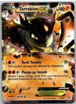 Terrakion EX 71/124 Holo EX Rare Dragons Exalted Pokemon - Image 1