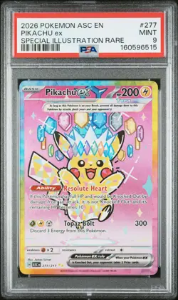 2026 POKEMON ASC EN-ASCENDED HEROES SPECIAL ILLUSTRATION RARE PIKACHU EX PSA 9 - Image 1