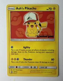 Pokemon TCG Ash's Pikachu SM109 SM Promo Regular Eng Basic 70HP - Image 1