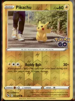 Pikachu (27) #027/078 Pokemon GO Reverse Holo - Image 1