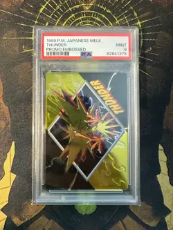 Pokemon Japanese Thunder Embossed Meiji Promo PSA 9 - Image 1