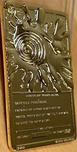 1999 Pokemon Burger King Poliwhirl 23K Gold Plated Limited Edition Card Nice! - Image 2