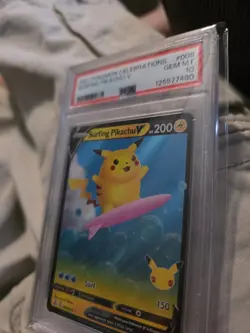 The Pokemon Company Surfing Pikachu V 008/025 Celebrations Holo PSA 10 - Image 2