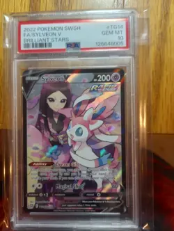 Pokemon Sylveon V TG14/TG30 Swsh09 Brilliant Stars TG Holo PSA 10 2022 - Image 1