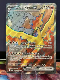 Team Rocket's Moltres ex 208/182 Ultra Rare Full ArtDestined Rivals Pokemon NM/M - Image 1