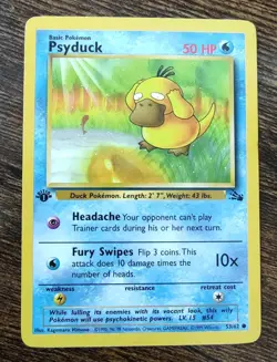 Pokemon Fossil 1st Edition Psyduck 53/62 Non Holo - Image 1