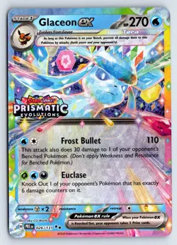 GLACEON EX 026 PRISMATIC EVOLUTIONS POKEMON NM - Image 1