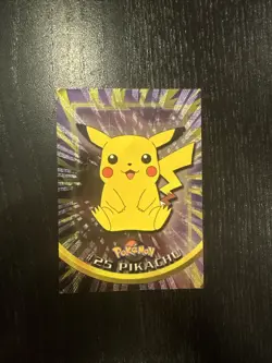 Pokemon 1999 Topps TV Animation Edition Pikachu #25 Foil Holo Black Logo Damaged - Image 1