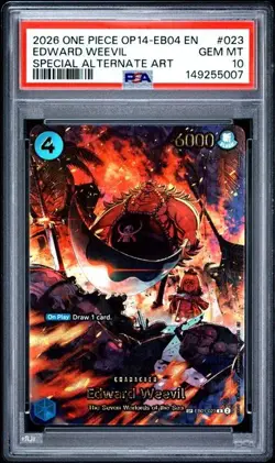 Edward Weevil Special Alternate Art Holo One Piece The Azure Sea's Seven PSA 10 - Image 1