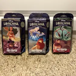 Disney Lorcana The First Chapter Starter Deck Set of 3 Factory Sealed - Image 1