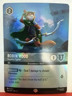 Disney Lorcana TCG Fabled Robin Hood Capable Fighter #220/204 - Epic Holo - Image 1