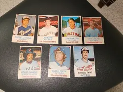 Lot Of 7 Vintage 1976 Hostess Baseball Cards Hand Cut Carlton Fisk Porter Barr + - Image 1