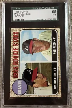 1968 Topps #76 Reed/Britton Rookie SGC 10 Rare High Grade - Image 1