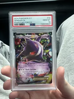 2014 POKEMON XY PHANTOM FORCES #34 GENGAR EX PSA 10 - Image 1
