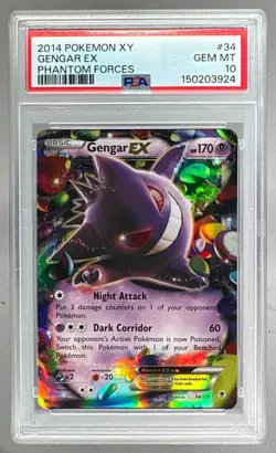 2014 Pokemon XY Phantom Forces 34 Gengar EX PSA 10 150203924 - Image 1