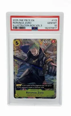 PSA 10 Roronoa Zoro (Illustration Box Vol. 3) #113 2025 EN Foil - Image 1