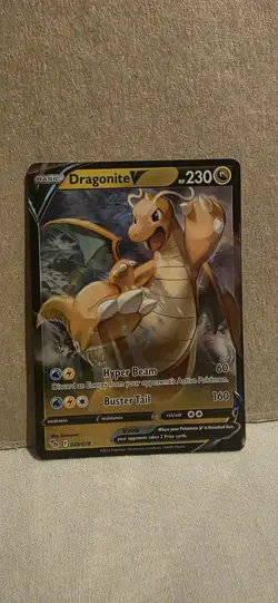 Pokemon TCG Dragonite v Full Art Holo Ultra Rare Card Pokemon Go 049/078 - Image 1
