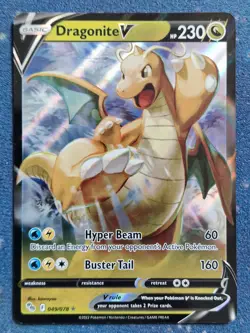 Pokemon TCG Dragonite V SWSH154 Black Star Promo Holo Card + 049/078 NM Cute - Image 4