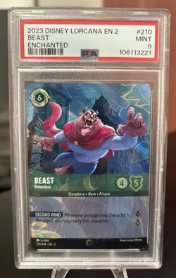 Disney Lorcana EN 2 Enchanted #210 Beast - PSA 9 - Image 1