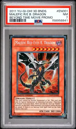 2011 Yu-Gi-Oh! Malefic Red-Eyes Black Dragon Promo Limited YMP1-EN001 PSA 7 - Image 1