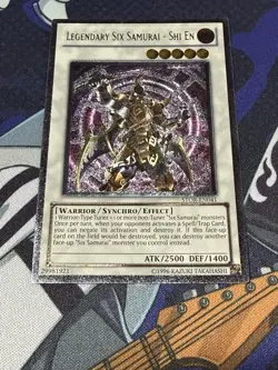 Yugioh Legendary Six Samurai - Shi En Ultimate Rare STOR-EN041 Light Played LP - Image 1