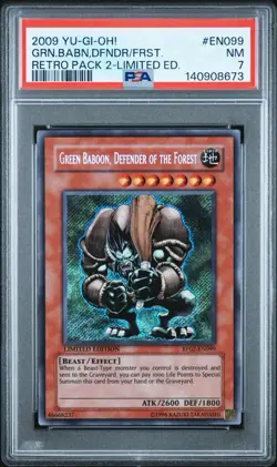 2009 Yu-Gi-Oh! Green Baboon, Defender of the Forest RP02 Limited Secret PSA 7 - Image 1
