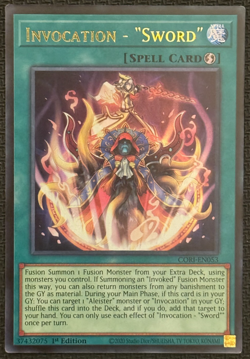 Yugioh! Invocation - "Sword" Ultra Rare Near Mint 1st Edition CORI-EN053 - Image 1