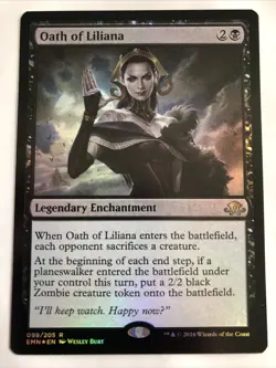 MTG Eldritch Moon Oath of Liliana Foil 099/205 LP Rare - Image 1