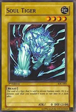 Soul Tiger IOC-003 Invasion of Chaos Yu-Gi-Oh 1st Edition MP - Image 1