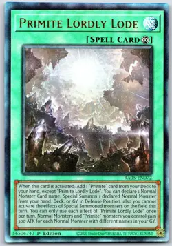 Primite Lordly Lode (Ultra Rare) RA05-EN072 5 Yu-Gi-Oh 1st Edition NM - Image 1
