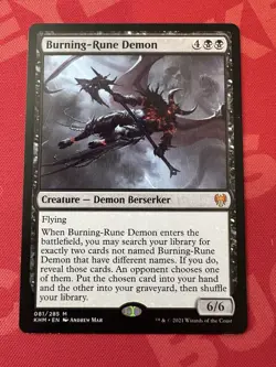 Burning-Rune Demon Kaldheim Regular Mythic Card #81 MTG NM - Image 1