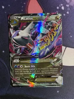 Mega M Latios EX 59/108 Holo EX Rare Roaring Skies Pokemon Card DMG - Image 2