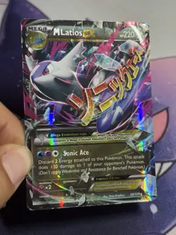 Mega M Latios EX 59/108 Holo EX Rare Roaring Skies Pokemon Card DMG - Image 3