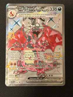 Charizard ex SVP 074 Paldean Fates Black Star Promo Full Art Pokemon Card NM - Image 1