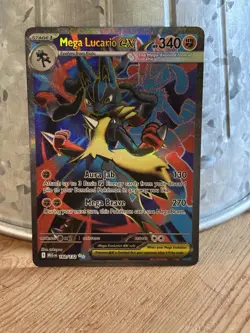 Pokemon Mega Lucario EX TCG Ultra Rare Holo Card 160/132 NM Condition - Image 1