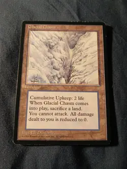Glacial Chasm MTG Ice Age Magic The Gathering 1995 Liz Danforth Art - Image 1