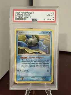 2006 POKEMON EX LEGEND MAKER LAPRAS #8 HOLO PSA 8 - Image 1